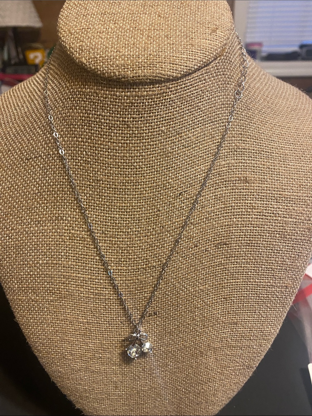 Silver Crystal Cluster Pendant Necklace - Women's Jewelry